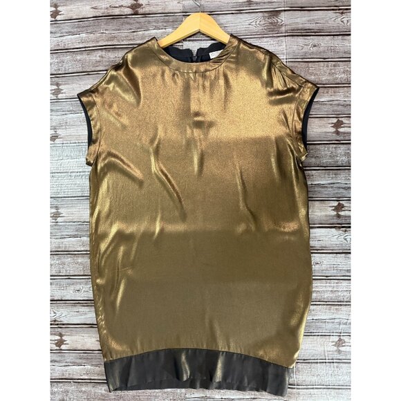 Brunello Cucinelli 100% Silk Sleeveless top Dress sz XL color bronze NWOT $2495 - Picture 1 of 6